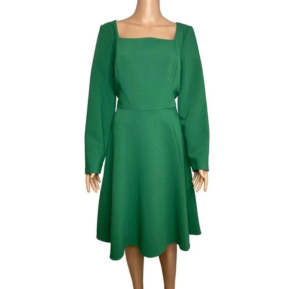 Gal Meets Glam Holly Square Neck Long sleeve Fit and Flare Dress size 12 NWT - Picture 2 of 13